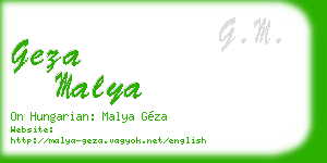 geza malya business card