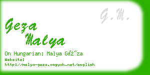 geza malya business card